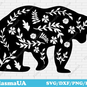 Bear silhouette, mama bear svg, cricut files, bear png, bear for cricut, dxf for laser, vector, cricut design, bear printable, plasma files