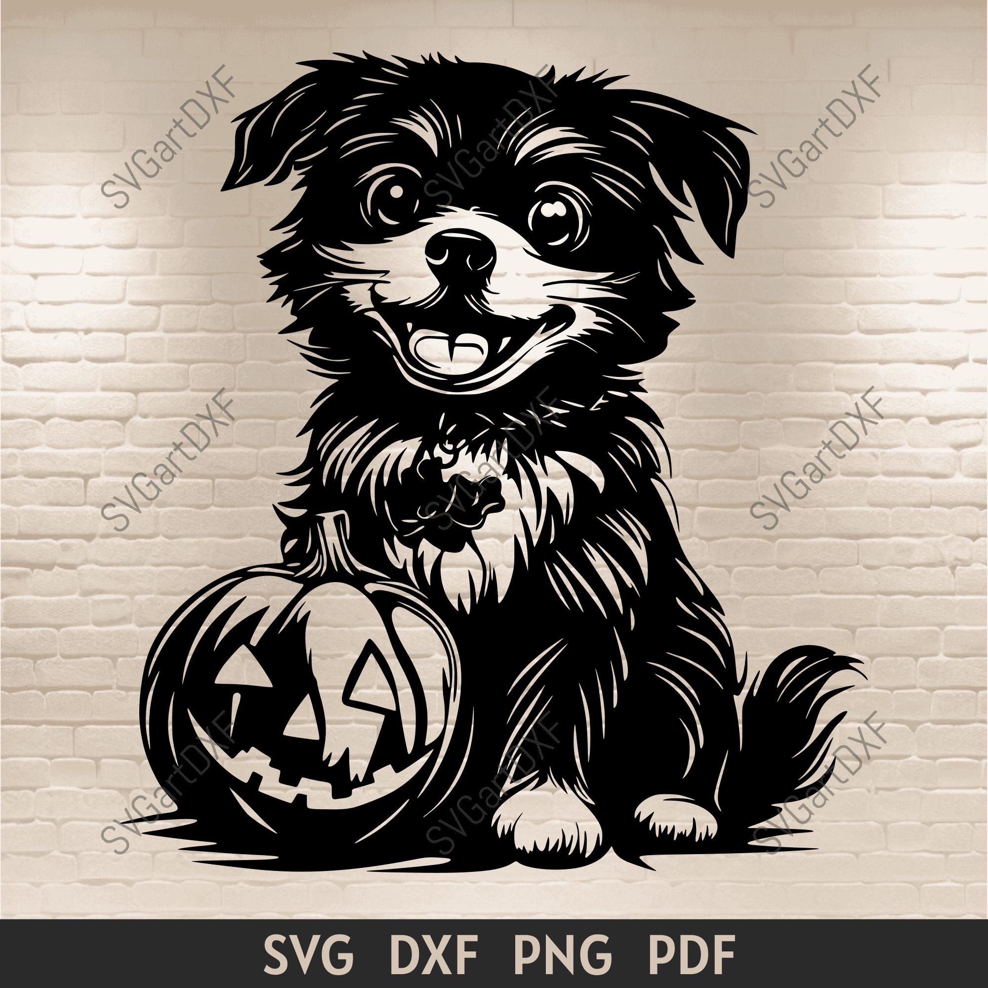 Cartoon Halloween Puppy SVG, Spooky Pumpkin Cut Files for Cricut ...