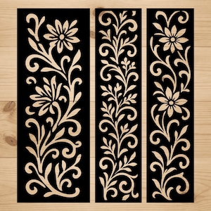 CNC laser decorative floral wall screen