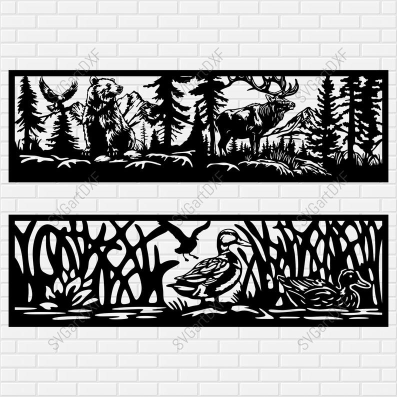 Wildlife DXF Art Panels for Laser Cutting, Plasma CNC Metal Cutting