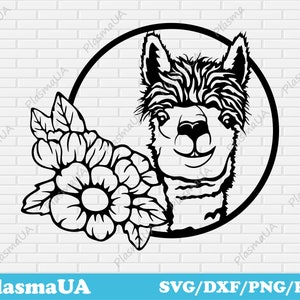Lama SVG-bestand knippen voor Cricut, schattige dieren dxf voor laser, baby dieren clipart, sublimatie ontwerp voor t-shirt, papier gesneden sjabloon