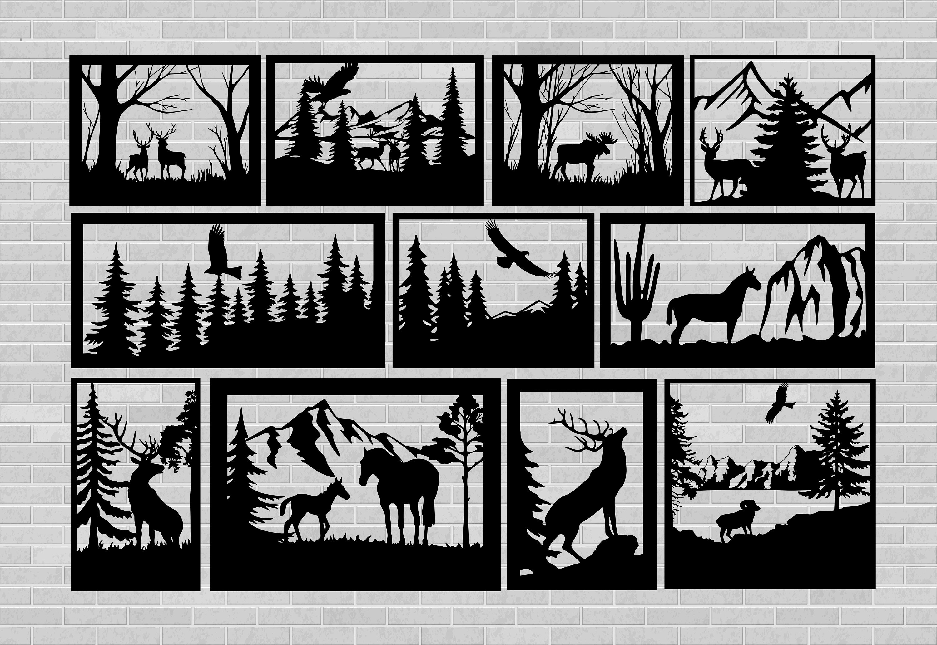 Wildlife svg DXF files for laser metal wall art Files for Etsy