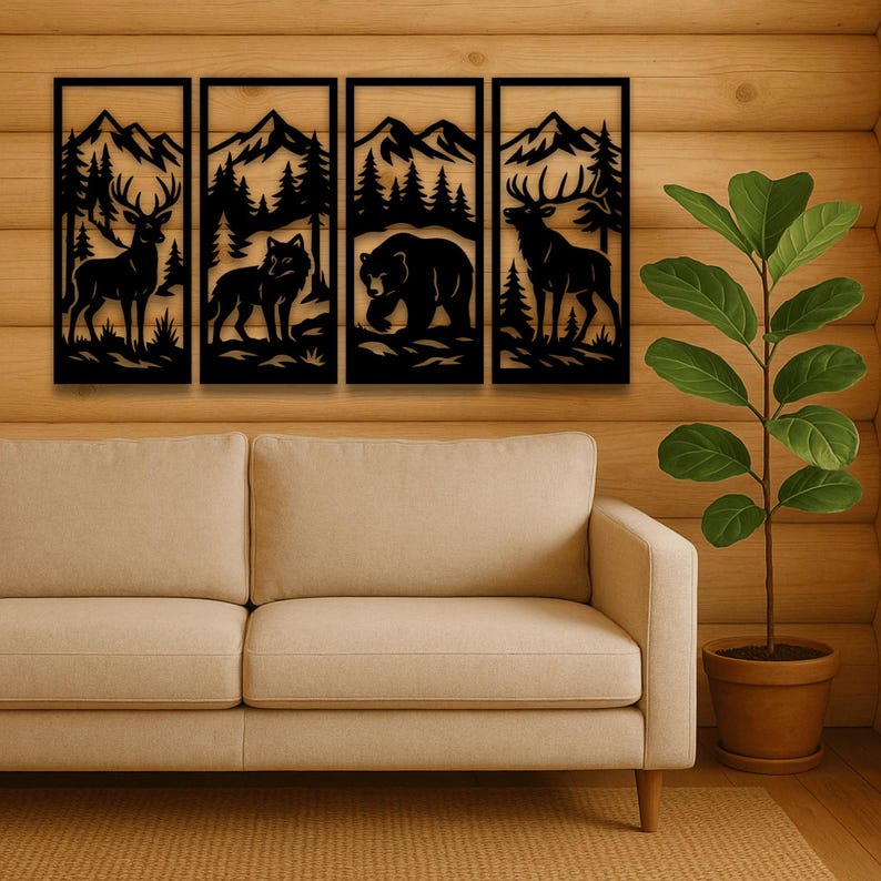 Wildlife CNC Panels SVG DXF Bundle, Laser Cut Files, Plasma Metal Wall ...
