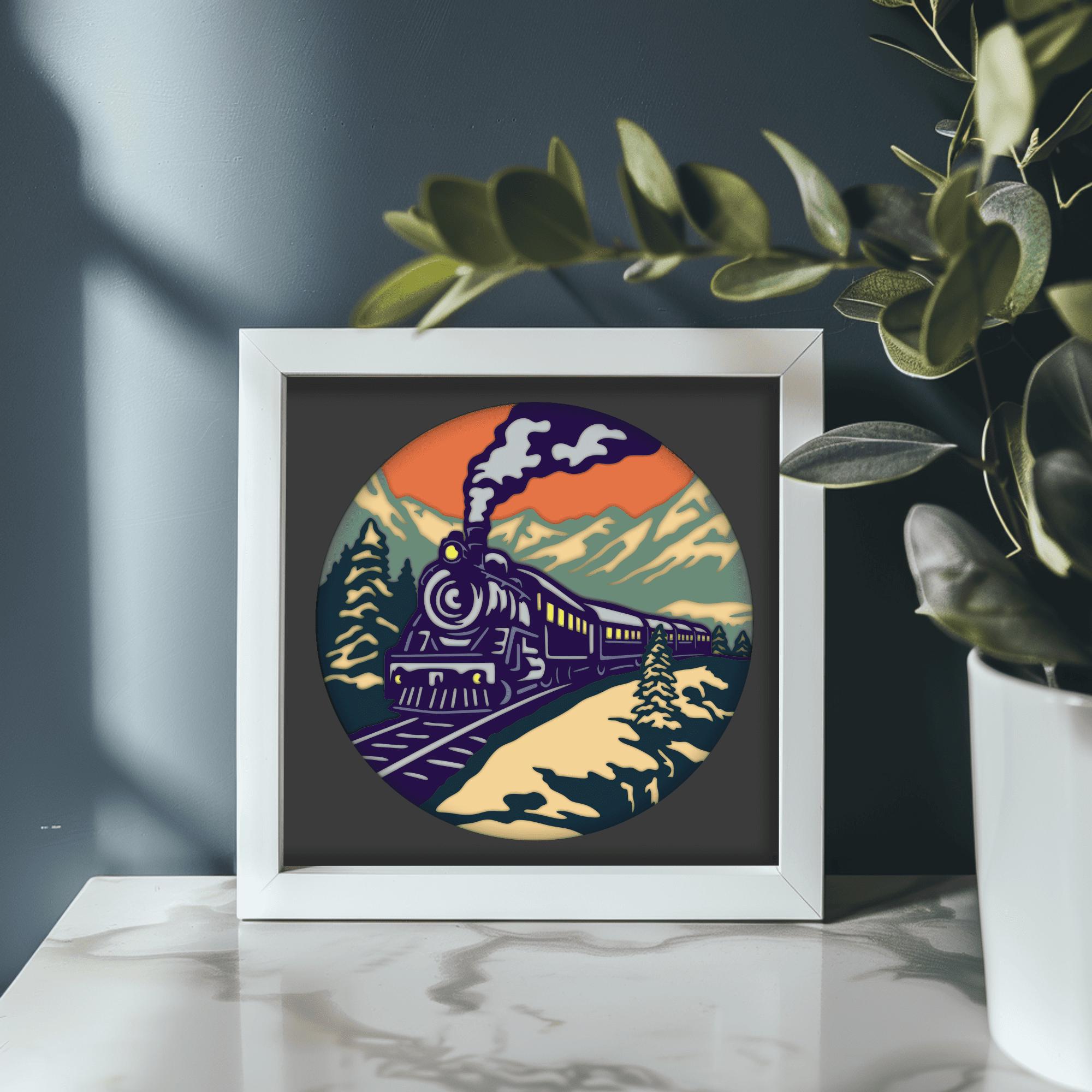 Polar Express Train 3D Shadow Box SVG, Christmas Layered Cut Files ...