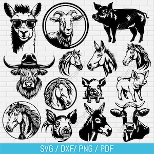 Adorables limes à découper pour animaux de la ferme : parfaites pour la découpe laser et le routage CNC