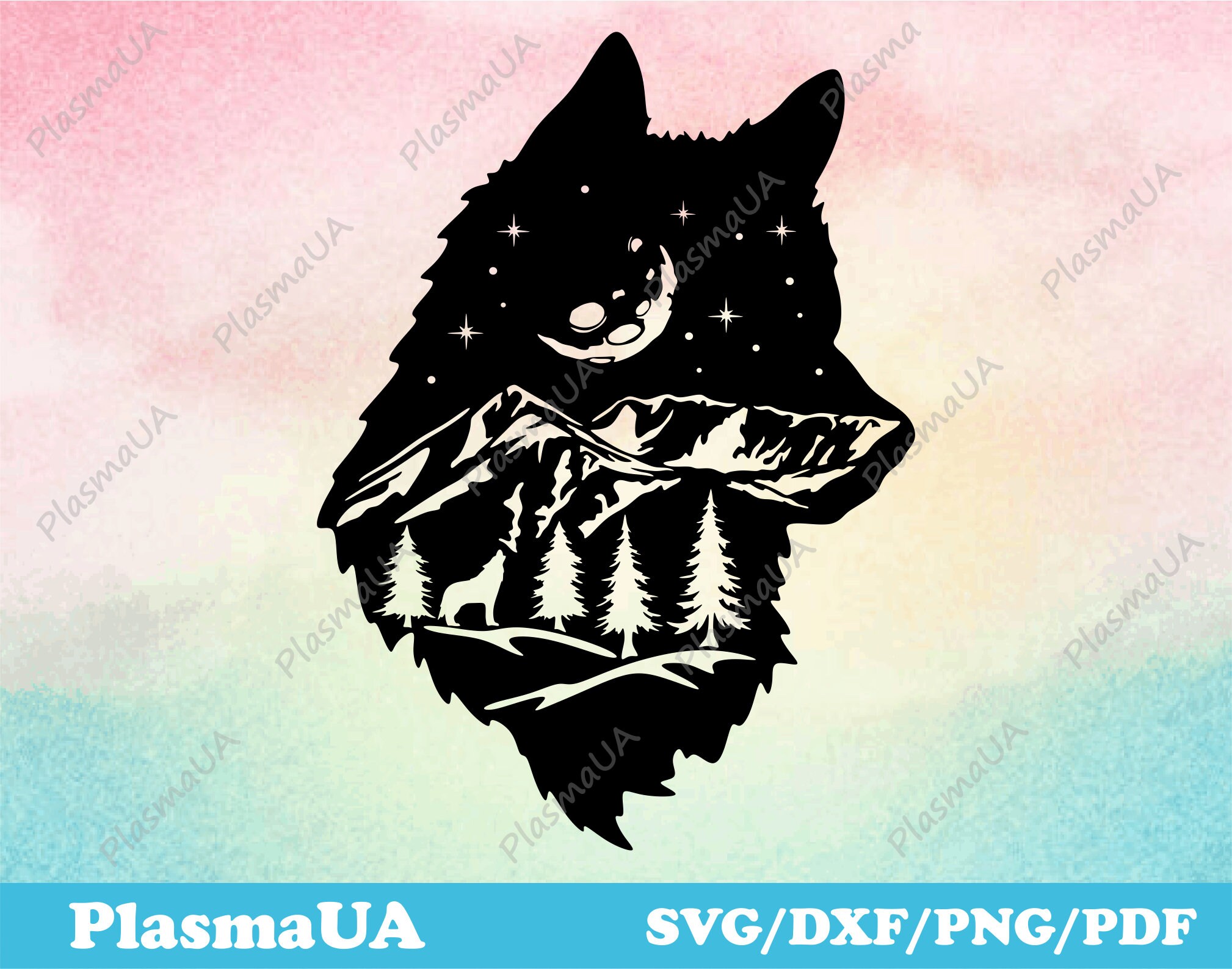 Wolf Svg Cut File for Cricut Wolf Dxf File Wolf Dxf | Etsy