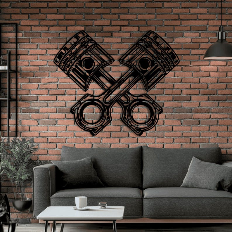 Engine Piston Cutting Files, SVG for Cricut, DXF for CNC, DIY Stickers & Vinyl