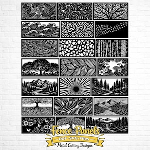 Fence Panels DXF SVG Bundle for CNC Plasma Laser, Metal Railing Balcony Stair Panels, Wall Art Cut Files