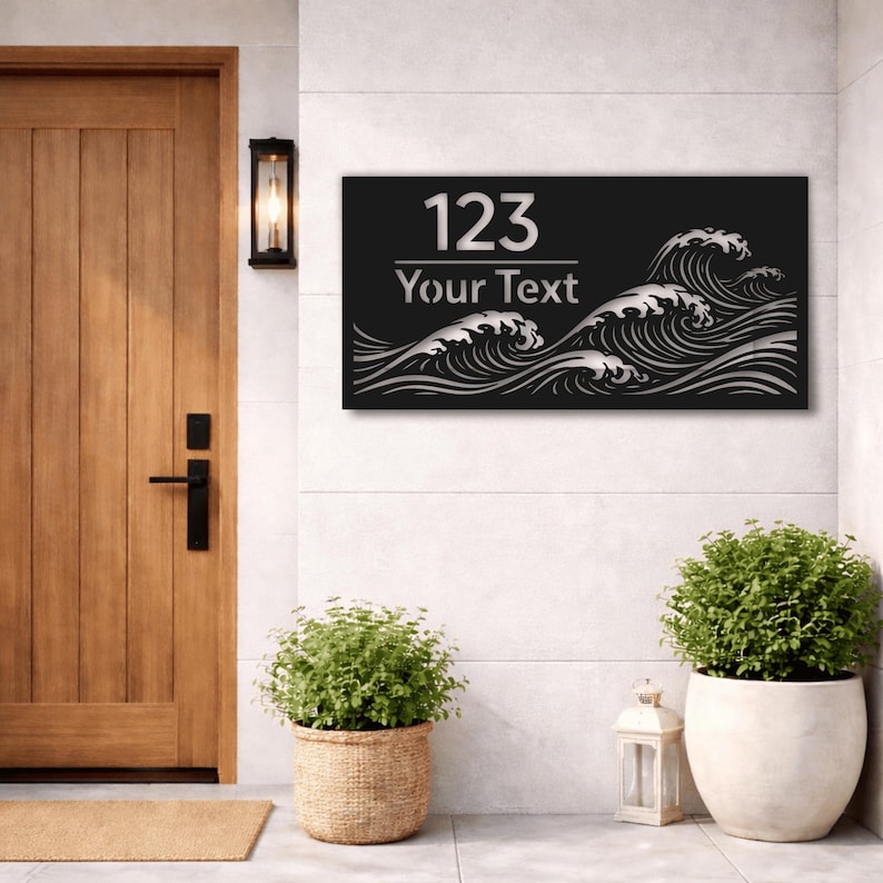 Address Sign SVG DXF Bundle, House Number Signs for CNC Plasma Laser ...