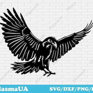 Crow svg, crow cut files, sublimation png, svg for cricut, png file, dxf for laser, t shirt svg, png designs, png bundle, dxf file image 1