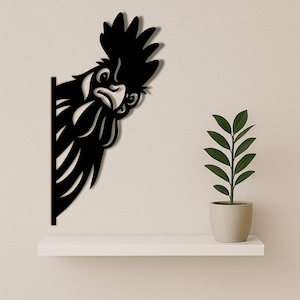 Peeking rooster and hen silhouette cutting file for cricut crafts