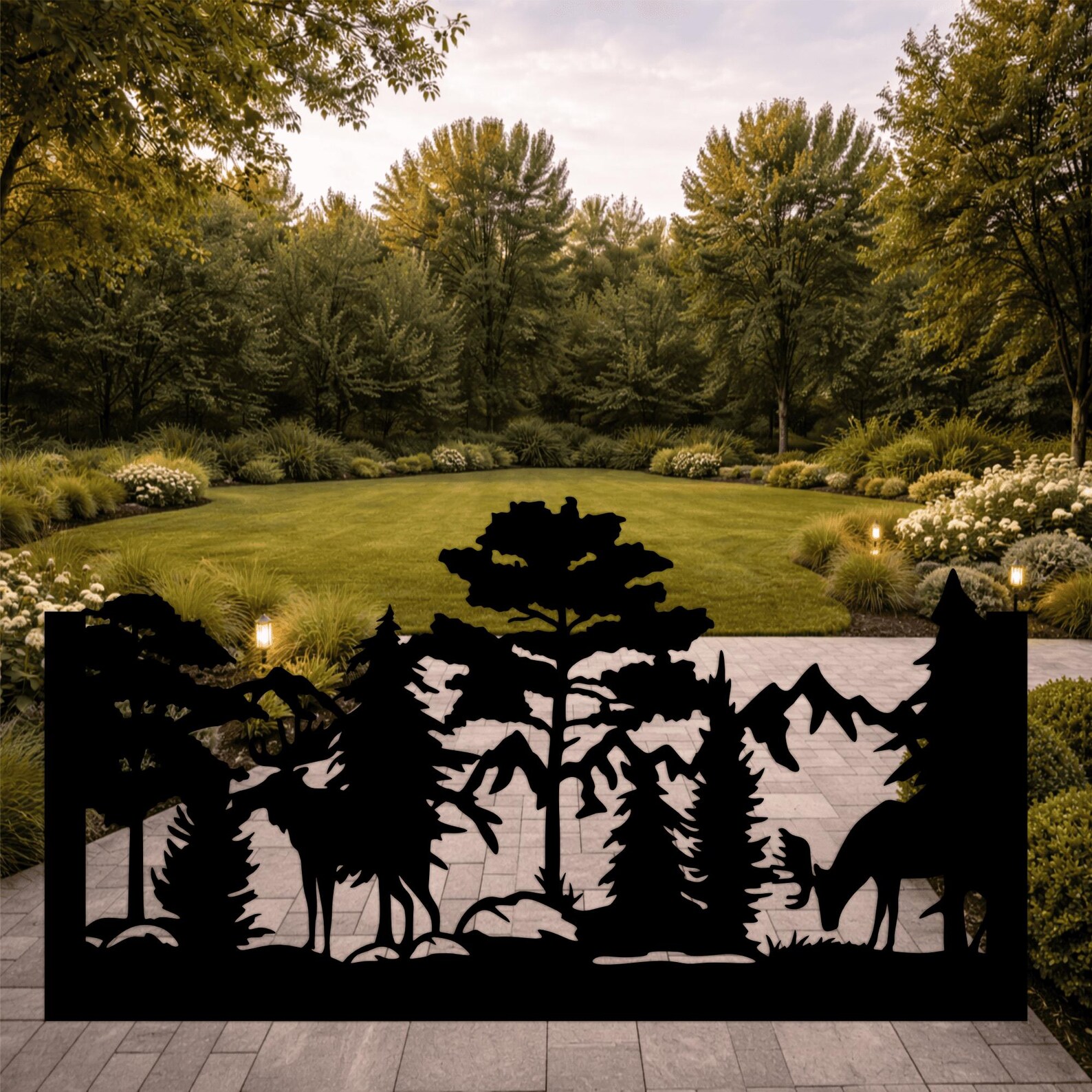 Deer Moose Forest Panel DXF SVG – Mountain Wildlife for CNC Laser ...