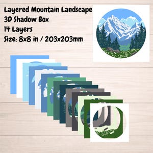 Mountain Landscape Layered Svg – Nature 3D Shadow Box Template, Forest ...