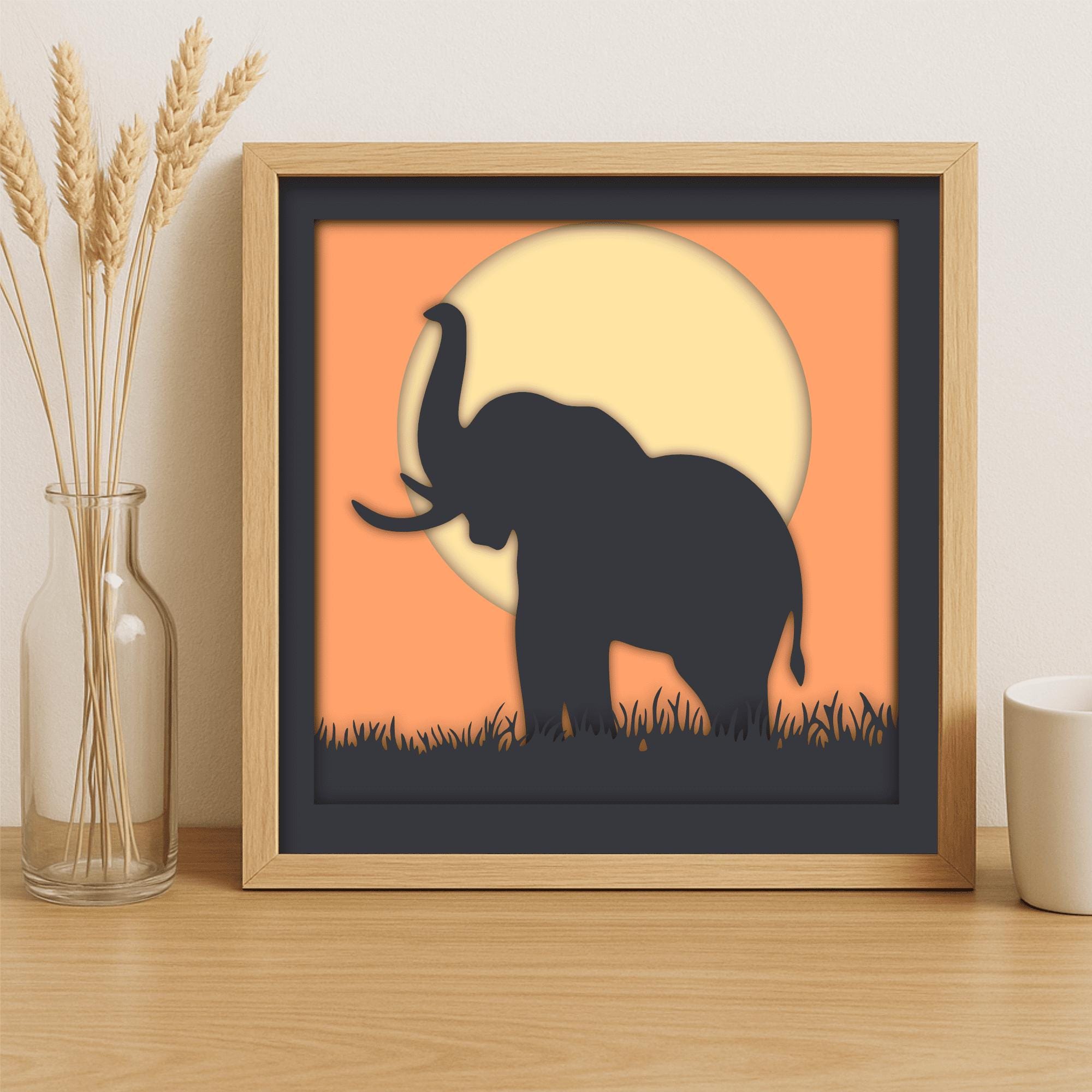 Elefantes al atardecer arte - Etsy México, image size:2000x2000