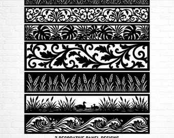 Decorative Panel Dxf Svg Designs, Wildflower, Ocean Wave, Tropical, Fire Pit CNC Laser Cut
