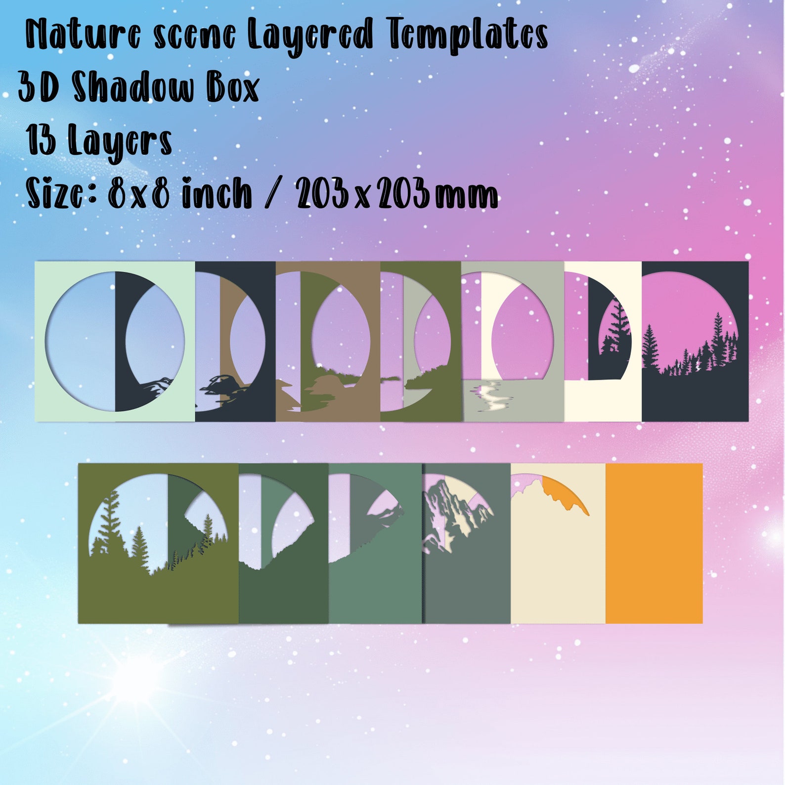 3D Layered Svg, 3d Nature Shadow Box, Cutting Files for Cricut, Paper ...