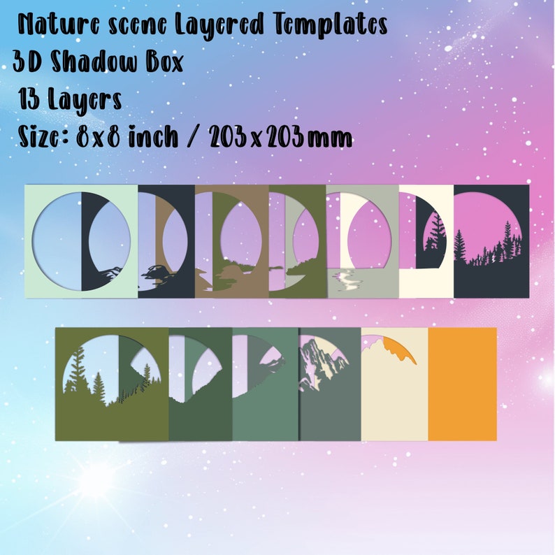3D Layered Svg, 3d Nature Shadow Box, Cutting Files for Cricut, Paper ...