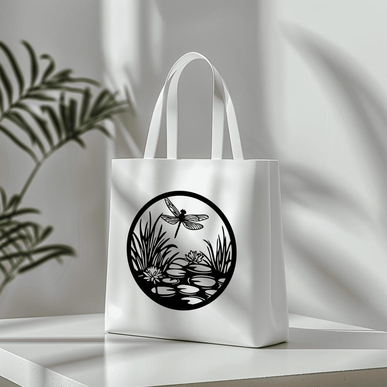 Dragonfly Scene SVG and DXF – Perfect for Bag design & DIY Crafts
