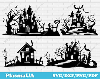 Fichiers de coupe Halloween, fichiers dxf pour laser Cnc, clipart Halloween, svg Halloween pour Cricut, Silhouette Halloween, décoration automne bricolage