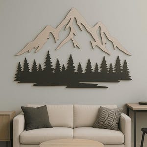 Mountain Forest SVG DXF Files for Laser Cut | CNC Wall Art Decor | Glowforge Cricut Silhouette | Wood Landscape Design