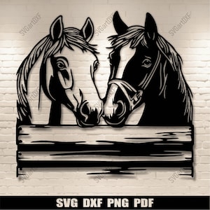 Gluren paarden Dxf voor CNC, laser- en plasmasnijden, Svg voor Cricut-projecten, sublimatiekunst, DIY Home decor