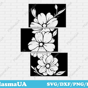 Flowers cut files, files Instant download, cnc pattern, cnc cut, vector pattern, laser vector, cnc vector, laser cut vector, wall decor dxf