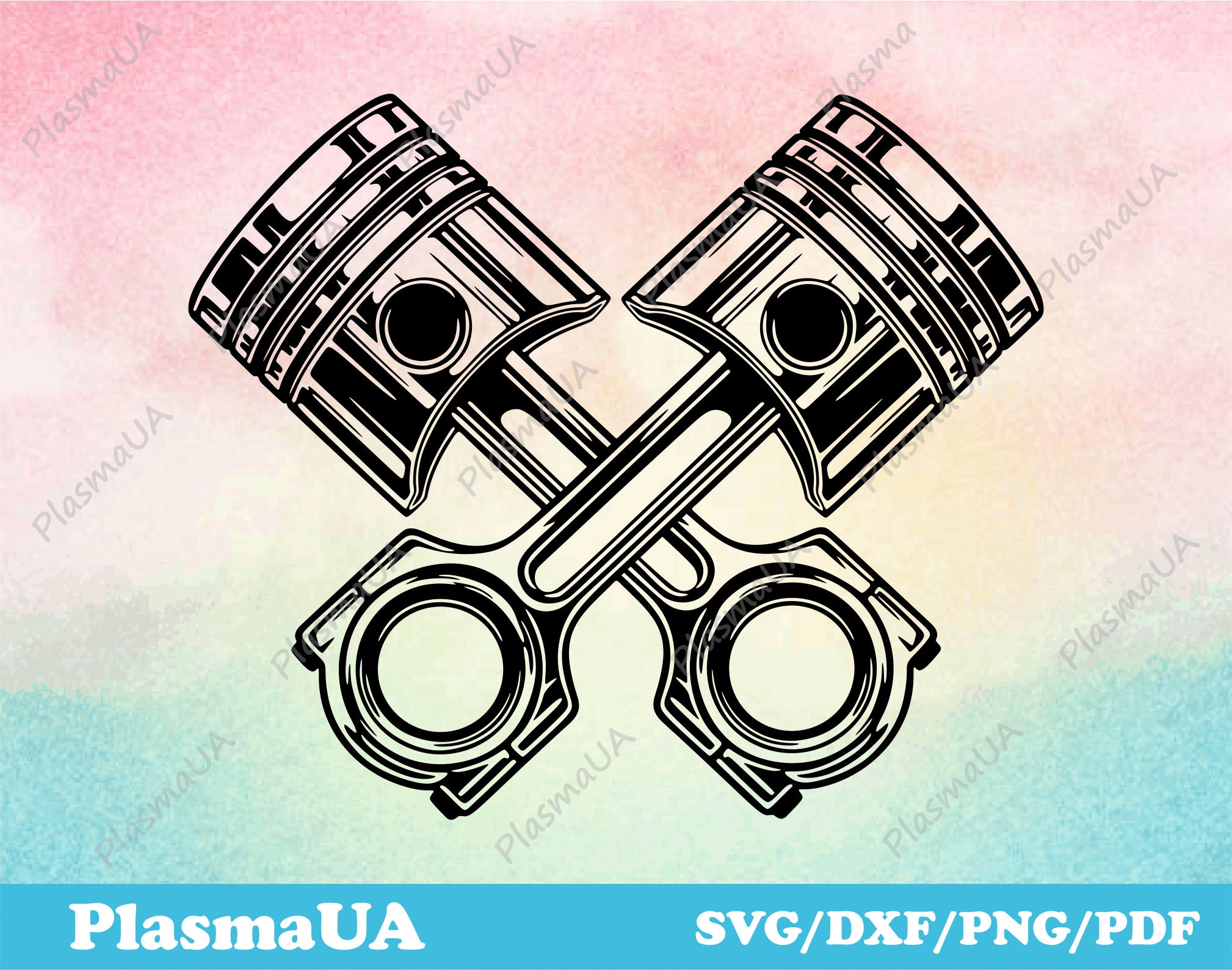 Engine Piston Vector Image Engine Piston Svg Dxf Cut File Etsy