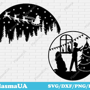 Arquivo dxf de decoração de Natal, arquivos de corte de Papai Noel para cricut, decoração de férias dxf, decoração de natal dxf, decoração para corte a laser, corte svg