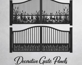 Dekorative Tor-Dateien (SVG/DXF), Designs für Ententeich und Weizentor, Laser- und CNC-Plasma-Bearbeitung
