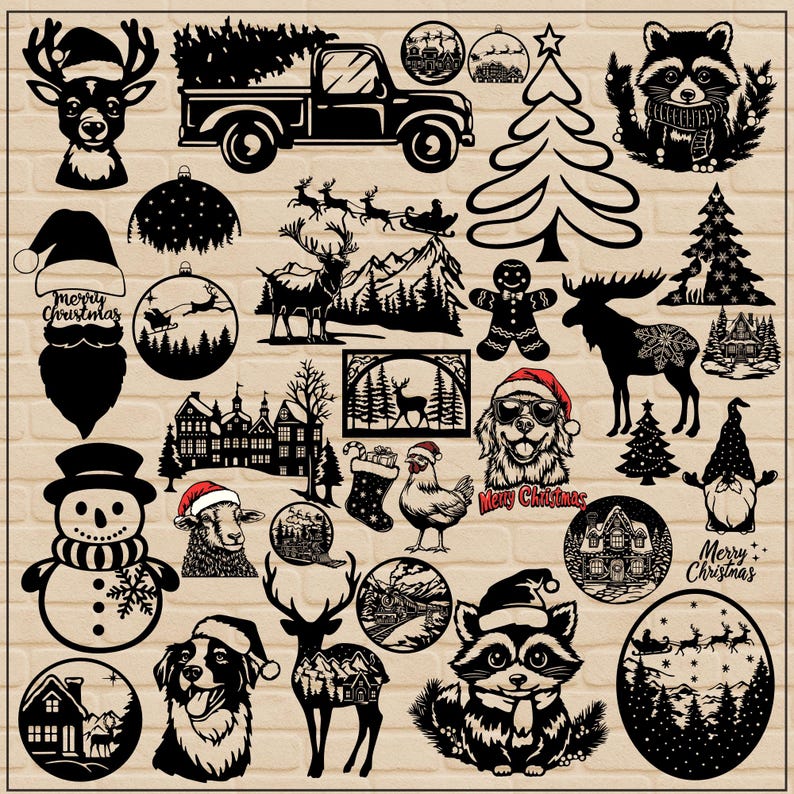 Christmas SVG Bundle – 200+ Designs | Dxf, Png, Pdf Files for Cricut ...