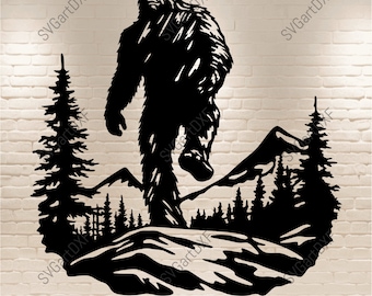 Bigfoot Svg Cut Files for Cricut Glowforge, bigfoot Silhouette svg, Dxf for Laser Cutting, CNC plasma, bigfoot clip art