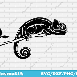 Chameleon svg for cricut, cutting files, plasma dxf files, cnc files for wood, silhouette files, laser cut wood, vector for laser