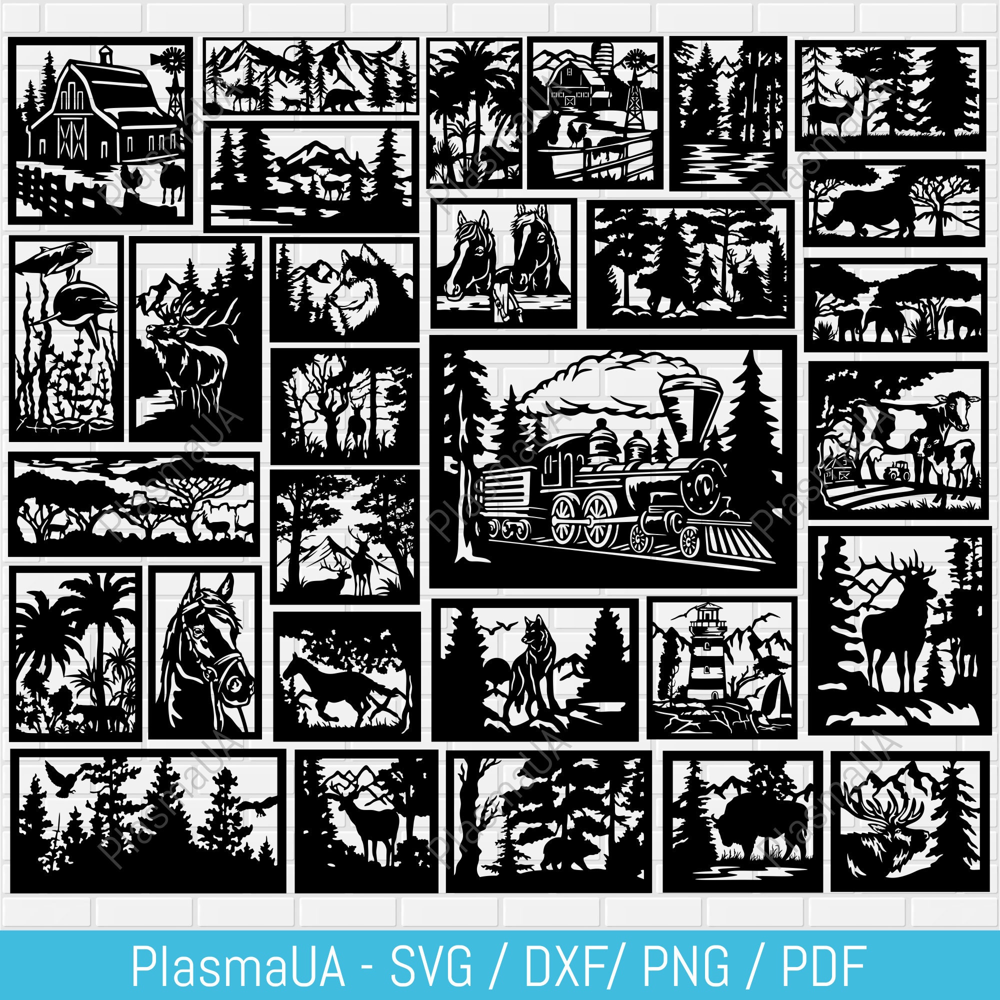 Nature panels Dxf for Laser & Water jet cutting, Decorative art panels cnc for home decor diy, dxf files for Plasma, Svg files for Cricut