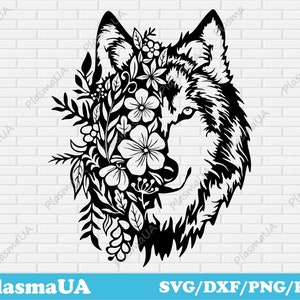 Fichier Wolf cut, svg pour cricut, fichier cnc, découpe laser, pochoir loup, art mural en bois, animal pour laser, fichier vectoriel, fichier svg cricut, fichiers laser