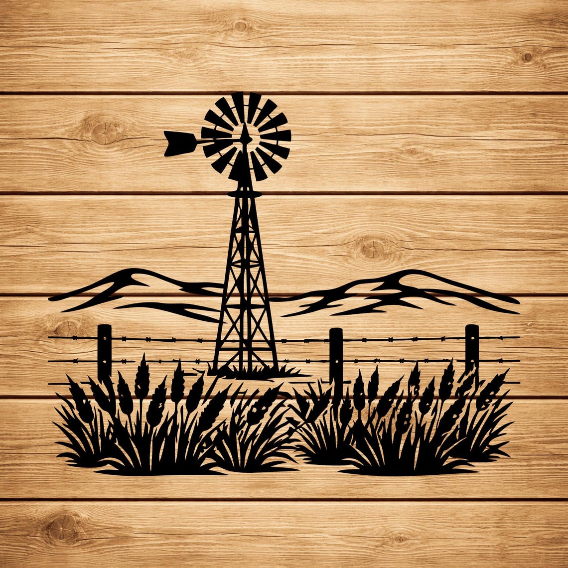 Roster Ranch Dxf File Western Windmill SVG, Ranch DXF Files, Farm Laser Cut Design, Barn ...