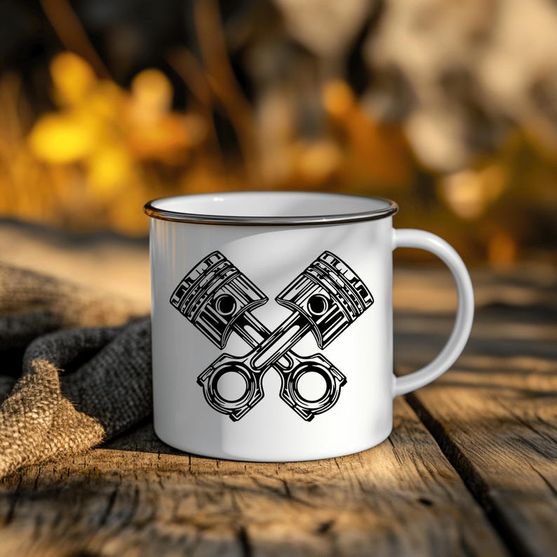Engine piston Svg vector image, dxf cnc for laser engraving, craft cut files, silhouette vinyl cutting files, t-shirt design, Sticker DIY