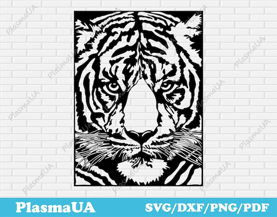Tiger dxf DXF panel metal wall art dxf files for laser dxf files for cnc dxf svg files files for cricut files for plasma pdf png