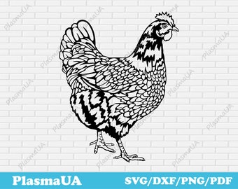 Chicken Svg cut files for Cricut, farm animal Svg Png Pdf for Glowforge, Chicken Dxf for Laser cut, Vector engraving, Sublimation design