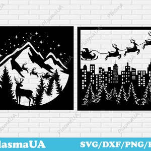 Christmas dxf, christmas svg png, Santa Claus dxf, christmas reindeer dxf, svg images download, cricut svg, dxf vector, download svgs files