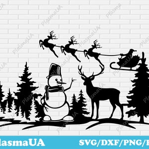 Pliki do cięcia scen bożonarodzeniowych, pliki dxf ze Świętym Mikołajem, pliki svg z zimą, pliki cricut cut, pliki dxf dla lasera, cricut svg, pliki svg ze świętami Bożego Narodzenia dla dzieci