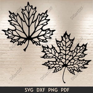 Liście klonu Svg, liść klonu dxf do cięcia plazmowego, liść klonu cięcie laserowe cnc, dxf do routera cnc, pliki do cięcia metalu, svg do Cricut