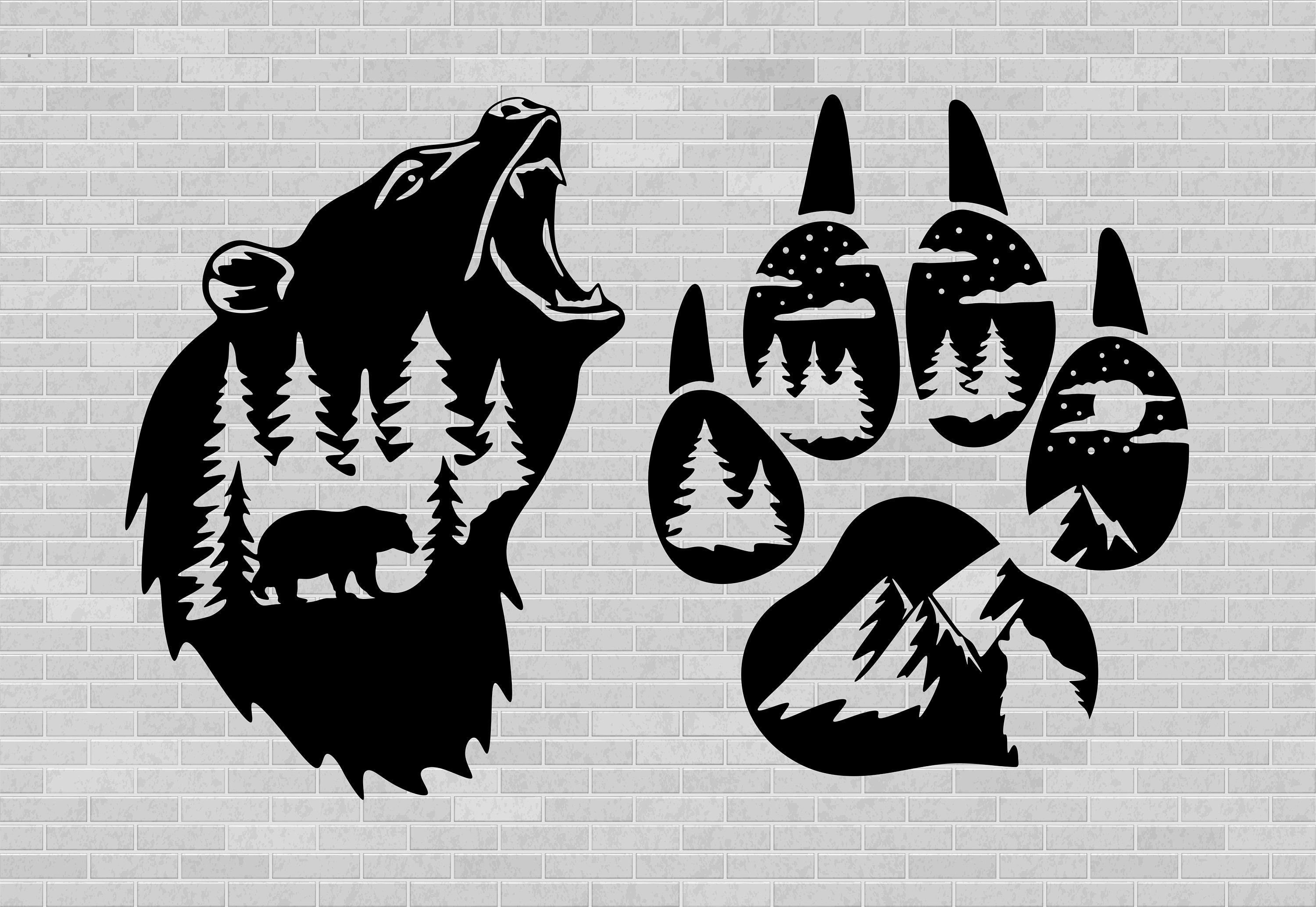 Bear paw svg Bear svg files for laser cut files for cricut | Etsy