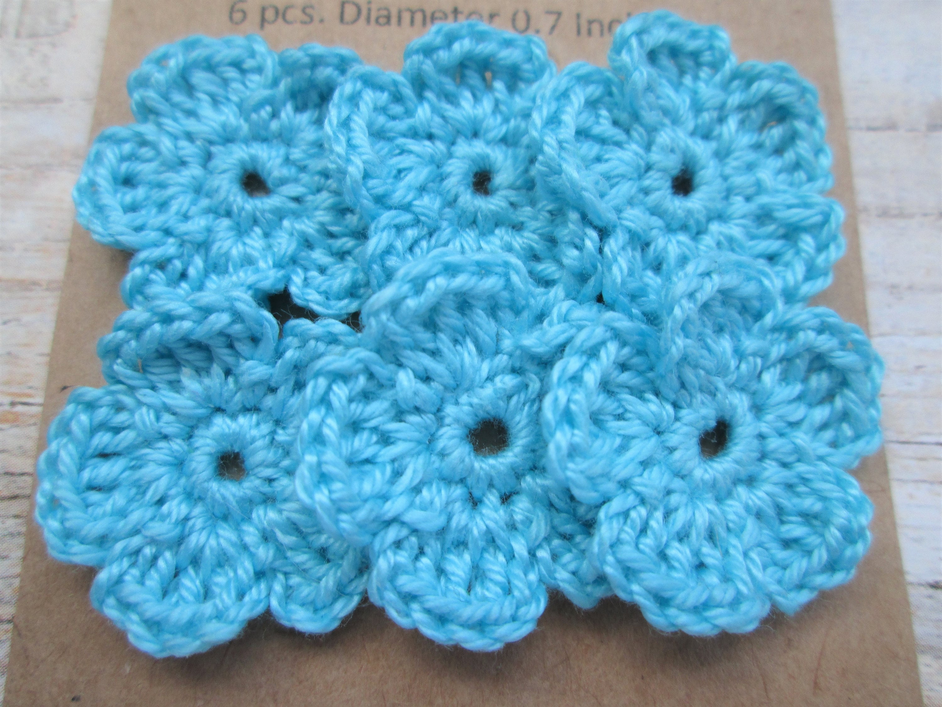 Small pale blue crochet flowers. Floral crochet applique | Etsy