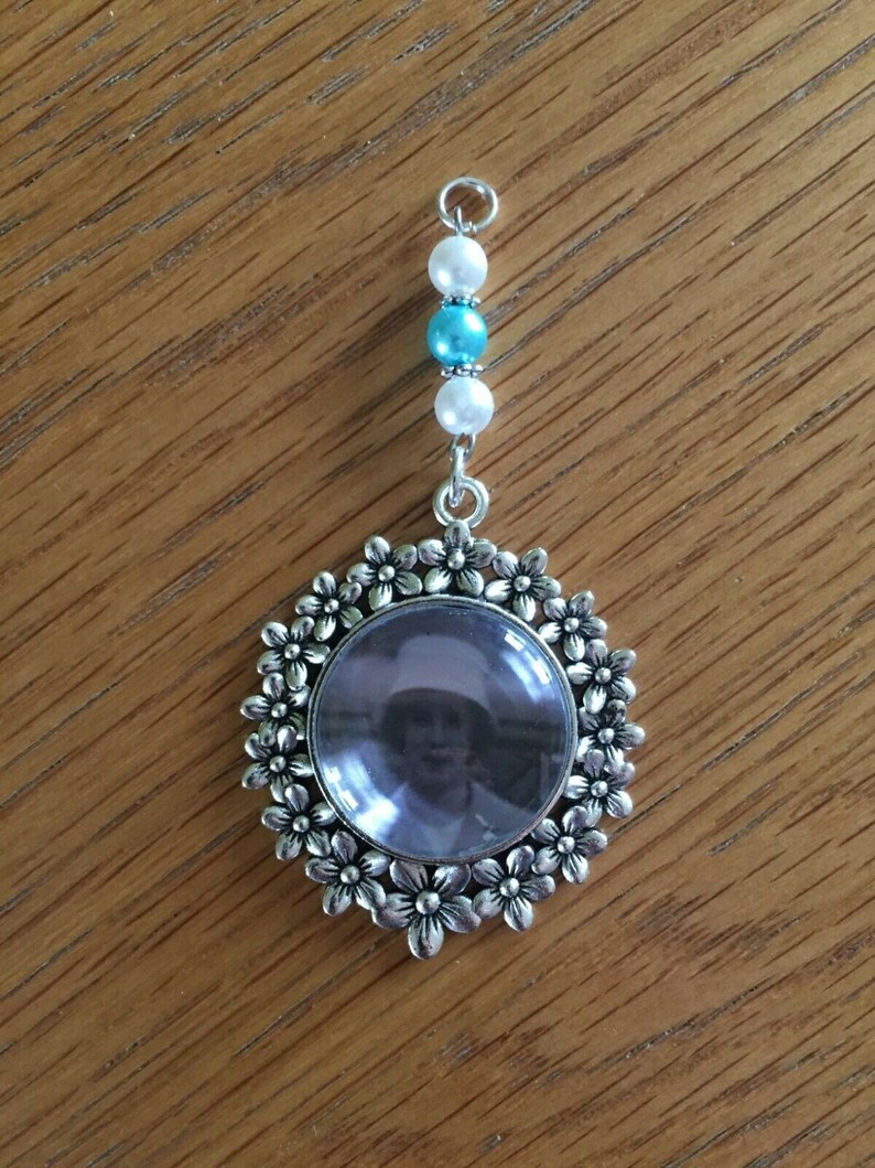 bridal jewelry Bridal bouquet memory charm remembering loved ones on your wedding day