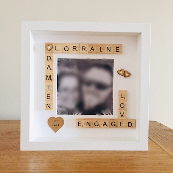 engraved engagement photo frames