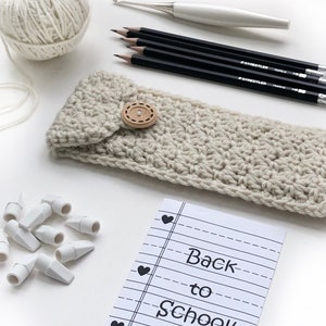 CROCHET Pencil Pouch PATTERN and Printable CARDS