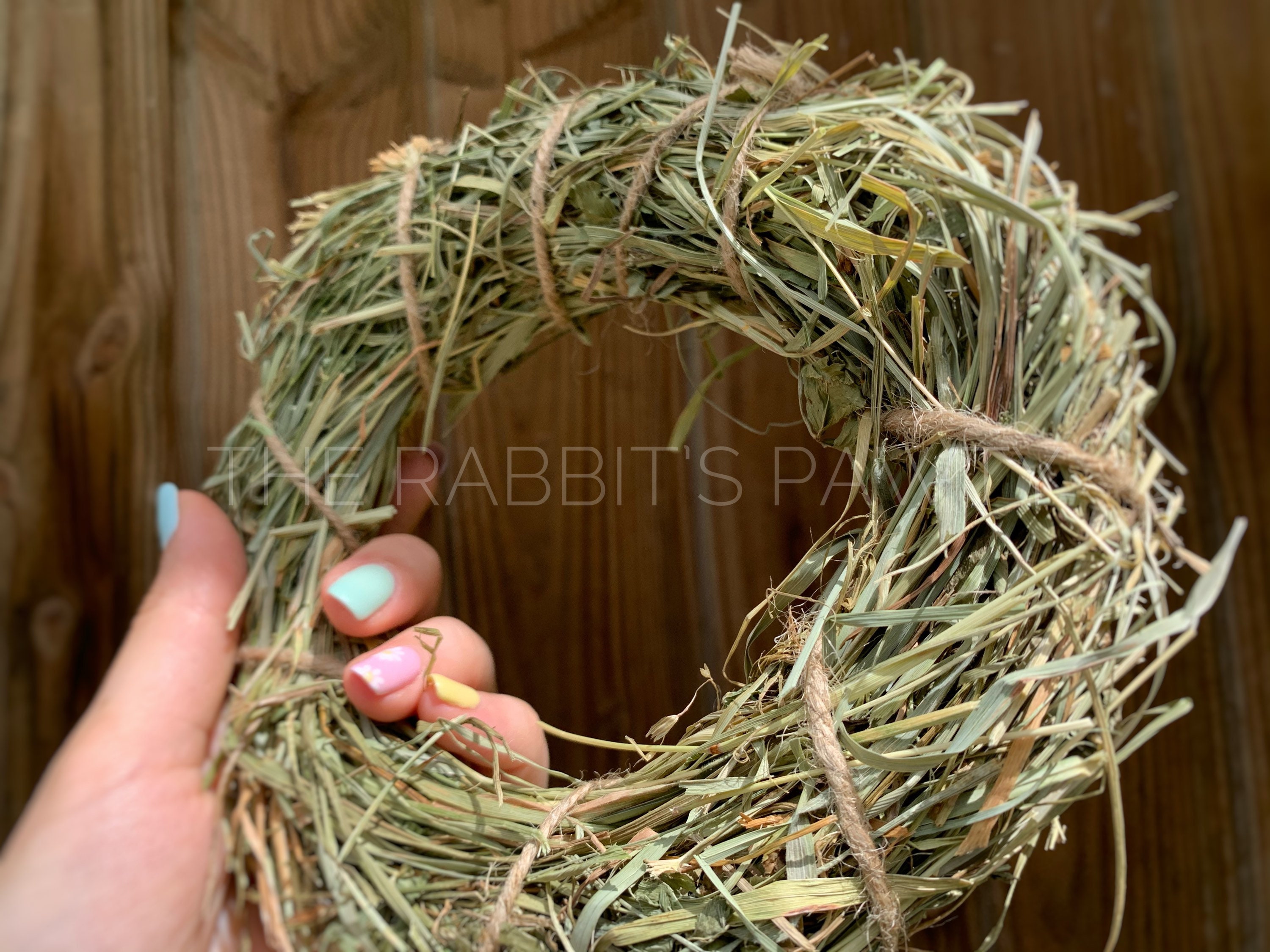 Hay-Bagel™ Naturel Par La Rabbit's Pawty Factory™ | Nouvelle Version Jouet Fait à Main Pour Lapins e