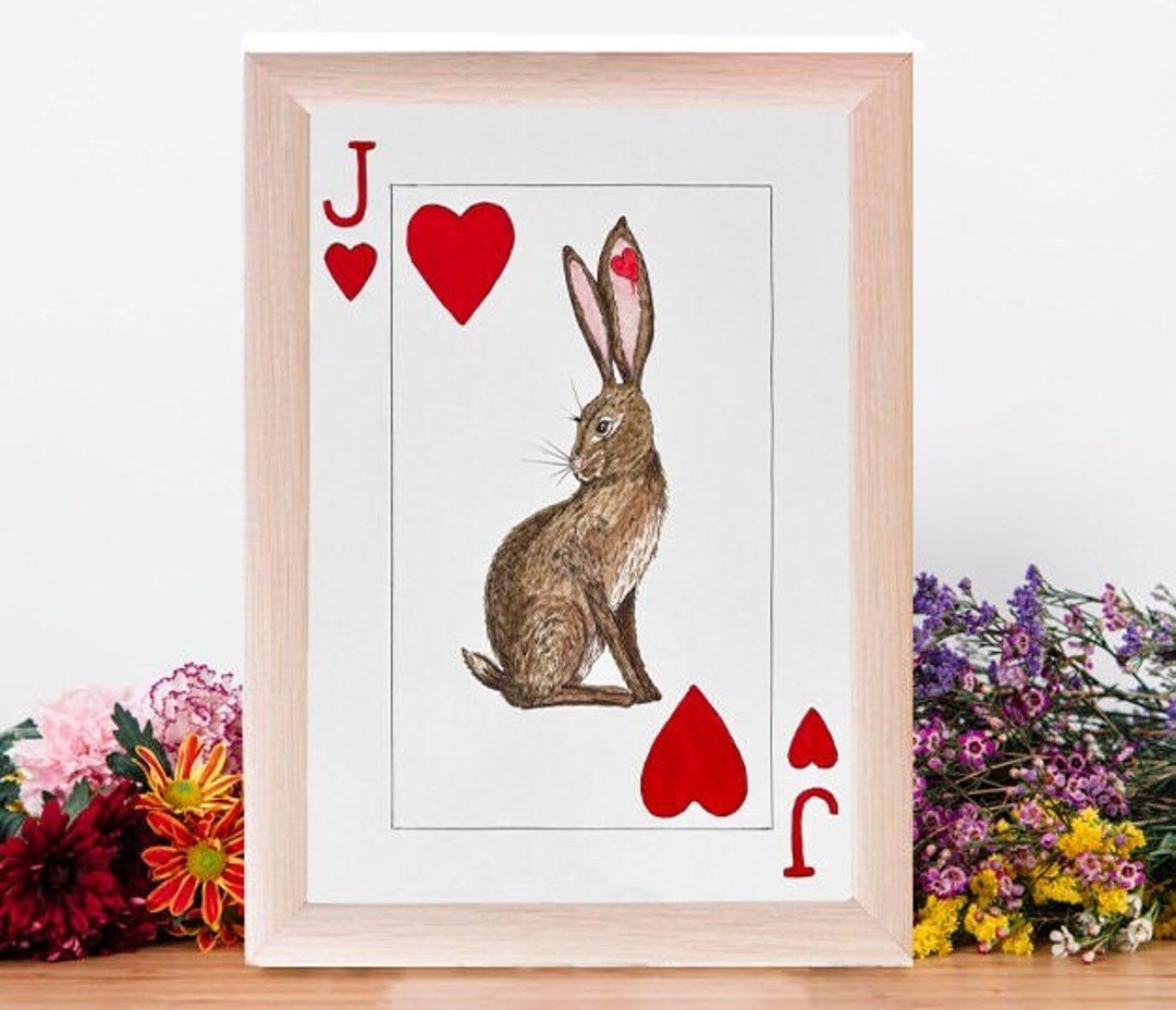 Jackrabbit, Jack of Hearts Playing Card Art Print - Etsy
