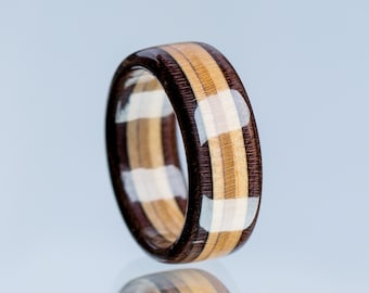 Purple Ring - Wedding Ring - Maple - Unique Band - Wooden Ring - Boyfriend Gift - Anniversary Gift - Mens Ring - Minimalist - Stripes -Brown