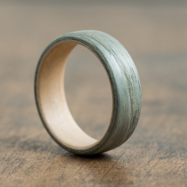 Canadian Maple and Green Ash Wood Ring - Wedding Ring - 5 Year Anniversary - Boyfriend Gift - Girlfriend Gift - Matte Finish - Wooden Band